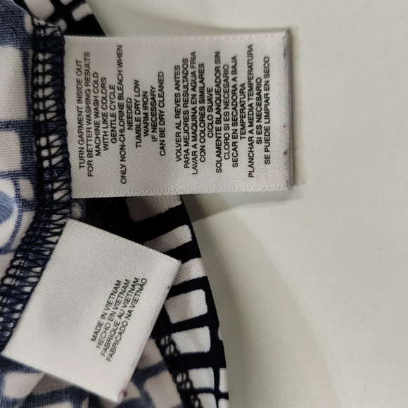 Jones Studio Separates Navy & White Pattern Cowl Neck Sleeveless Top Size Large - Picture 8 of 8